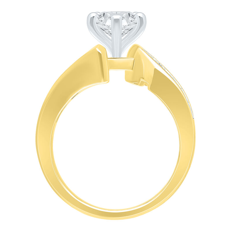 Marquise Lab Grown Diamond 2 1/2ctw. Channel Bypass Engagement Ring in 14k Two Tone Gold image number null